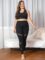 Plus Size Capri Leggings for Women with Pockets L-5X Workout Leggings Black Mesh Yoga Pants High Waisted Tummy Control