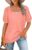 WIHOLL Womens Tops Square Neck Puff Short Sleeve Loose Fit Summer Shirts
