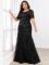 Ever-Pretty Women’s Plus Size Sequin Short Sleeves Embroidery Mermaid Maxi Evening Dress 07707-PZUSA