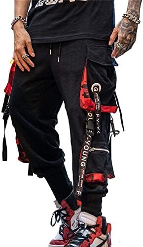 Men’s Joggers Punk Cargo Baggy Techwear Hip Hop Harem Streetwear Tactical Track Pants