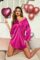 Ekouaer Satin Nightgowns for Women Silk Sleepwear Button Down Sleepshirt 3/4 Sleeve V-Neck Nightshirts with Pockets