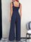 ANRABESS Women’s Casual Loose Sleeveless Tank Jumpsuits Square Collar Smocked Wide Leg Jumpsuit Rompers with Pockets