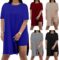 AXOSY Women Plus Size 2 Piece Outfits Short Sleeve Tunic Tops and Skinny Biker Shorts Sets Tracksuits
