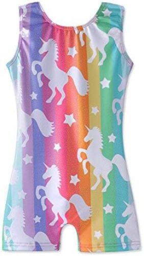 HOZIY Gymnastics Leotards for Girls Unicorn Aurora Rainbow Mermaid Dinosaur Cupcake Sparkle Biketard Toddlers Kids Children