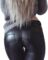 DALLNS Faux Leather PU Elastic Shaping Hip Push Up Pants Black Thick Sexy Leggings for Women
