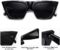 SOJOS Trendy Oversized Square Cateye Polarized Sunglasses for Women and Men