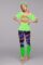 DANGCOS 80s Outfit Costumes Accessories for Women Off The Shoulder Tops Shirts Neon Leggings with Leg Warmers