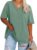 Fisoew Women’s Plus Size V Neck T Shirts Summer Half Sleeve Oversized Tees Casual Loose Fit Tunic Tops