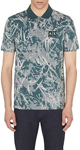 Armani Exchange Seasonal Pattern Print Logo Patch Polo