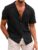Men’s COOFANDY Hawaiian Floral Cotton Linen Button Down Shirts for Tropical Holiday Beach