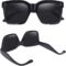 Vintage Women Oversized Sunglasses Designer Luxury Square Sun Glasses UV400 Protection Flat Lens