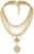 MJartoria Gold Layered Necklaces for Women Trendy Retro Coin Pendant Gold Necklace Dainty Chunky Link Chain Choker Necklaces for Girls Jewelry Birthday Gifts