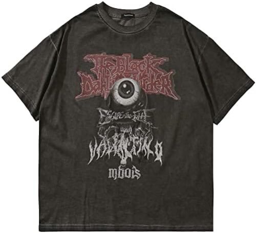 Rapidstreet Men’s T-Shirt Evil Eye Printed Hip Hop Dark Style Streetwear Tee Shirt Graphic