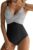 B2prity Women’s One Piece Swimsuits Tummy Control Front Cross Bathing Suits Slimming Swimsuit V Neck Swimwear Monokini