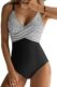 B2prity Women’s One Piece Swimsuits Tummy Control Front Cross Bathing Suits Slimming Swimsuit V Neck Swimwear Monokini