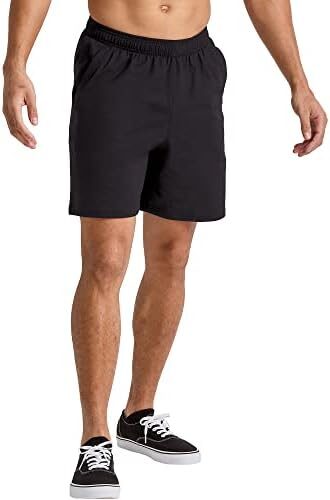 Hanes Men’s Originals Cotton Pockets, Pull-on Jersey Gym Shorts, 7″