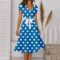 2024 Summer Dresses Women Sexy V Neck Beach Dress Elegant A Line Midi Work Dress Plus Size Cute Short Sleeve Vacation Dress