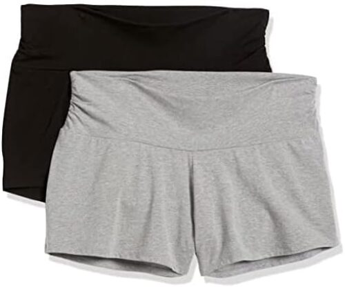 Motherhood Maternity Women’s Relaxed Fit Under The Belly Sleep and Lounge Knit Shorts 2 Pack S-XL
