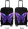 Purple Butterfly Funny Luggage Cover Elastic Suitcase Protector Washable Travel Gear Cover Fits 19-32 Inch