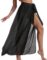 Eicolorte Beach Sarong Pareo Womens Semi-Sheer Swimwear Cover Ups Short Skirt with Tassels
