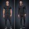 JULY’S SONG Men Compression Workout Set 5 PCS Dry Quick Shirt Pants Shorts Tights Jacket Clothes for Gym
