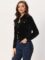 Allegra K Women’s Cropped Jacket Velvet Retro Button Up Slash Pockets Fashion Casual Jackets
