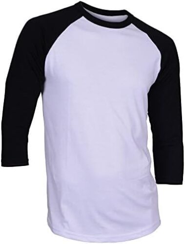 Dream USA Men’s Casual 3/4 Sleeve Baseball Tshirt Raglan Jersey Shirt White/.