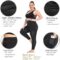 Plus Size Leggings for Women with Pockets Stretchy, L-5XL Tummy Control High Waist Workout Black Mesh Yoga Pants