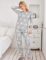 Ekouaer Womens Pajama Set Long Sleeve Sleepwear Star Print Nightwear Soft Pjs Lounge Sets with Pockets
