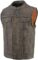 Milwaukee Leather MLM3513 Men’s Distressed Grey Dual Closure Open Neck Club Style Motorcycle Leather Vest