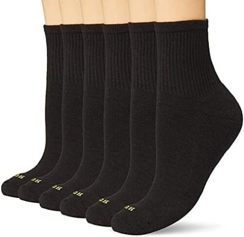 HUE Women’s Cotton Mini Crew Socks – Size 6-10 – Ladies Athletic Cushioned Workout Socks