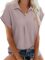 Messic Womens Short Sleeve Blouses Collared V Neck Shirts Chiffon Summer Business Casual Tops