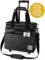 Mobile Dog Gear, Rolling Week Away Dog Travel Bag, Includes Lined Food Carriers and 2 Collapsible Dog Bowl, Black