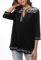 Women’s 3/4 Sleeve Boho Shirts Embroidered Peasant Top