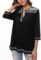 Women’s 3/4 Sleeve Boho Shirts Embroidered Peasant Top