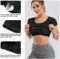 TrainingGirl Women’s Slim Fit Workout Tops Mesh Back Yoga Crop Tops Short Sleeve Athletic Gym Fitness Shirt with Built in Bra