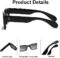 JOVAKIT Black Square Sunglasses for Women Men Simple Trendy Rectangle Thick Frame Style Sun Glasses UV400 Protection