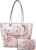 GUESS Women’s Logo Floral Front Pocket Tote Bag Handbag & Wallet Set