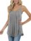 Geifa Summer Tank Tops for Women Pleated Spaghetti Strap Camisole Loose Fit Casual Sleeveless