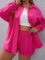 MakeMeChic Women’s Plus Size Casual 2 Piece Outfits Long Sleeve Button Down Blouse and Shorts Set