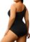 Aqua Eve Plus Size One Piece Swimsuit for Women Tummy Control Bathing Suits One Shoulder Swimwear