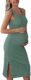 Ekouaer Women’s Maternity Dress Rib Knit Sleeveless Tank Side Slit Bodycon Dresses Pregnancy Clothes S-XXL
