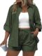 IN’VOLAND Women’s Plus Size 2 Piece Outfits Cotton Linen Shirt and Drawstring Shorts Set Summer Casual Tracksuits 2023