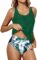 Yonique Women Two Piece Tankini Blouson Swimsuit Bathing Suits Racerback Swim Tank Tops with Bottoms Tummy Control Swimwear