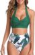 Retro-inspired Halter Ruched High Waist Bikini Set for Women: Temptation in Two Pieces