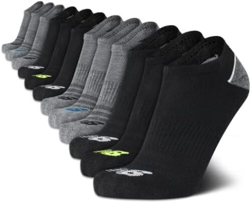 New Balance Men’s Athletic Arch Compression Cushioned Low Cut Solid Socks (12 Pack)