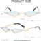 JOVAKIT Rimless Lozenge Sunglasses for Women Men Fashion Polygon Sun Glasses Metal Frame Rave Party Halloween Eyeglasses