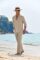 COOFANDY Men’s 2 Piece Linen Set Long Sleeve Henley Shirts Casual Beach Pants With Pockets Summer Yoga Outfits