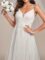 Ever-Pretty Women’s V-Neck Lace Spaghetti Straps Embroidered Ruched Tulle Wedding Dress 0124A