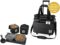 Mobile Dog Gear, Rolling Week Away Dog Travel Bag, Includes Lined Food Carriers and 2 Collapsible Dog Bowl, Black